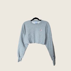 cropped champion crewneck grey
